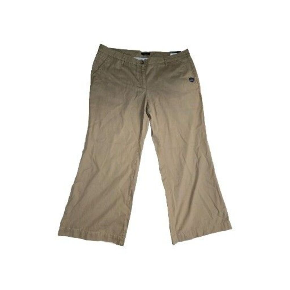 Women's Lands End Coco Pants Fit 2 Original Walnut Tan Wide Leg 24 X 30  (48" )